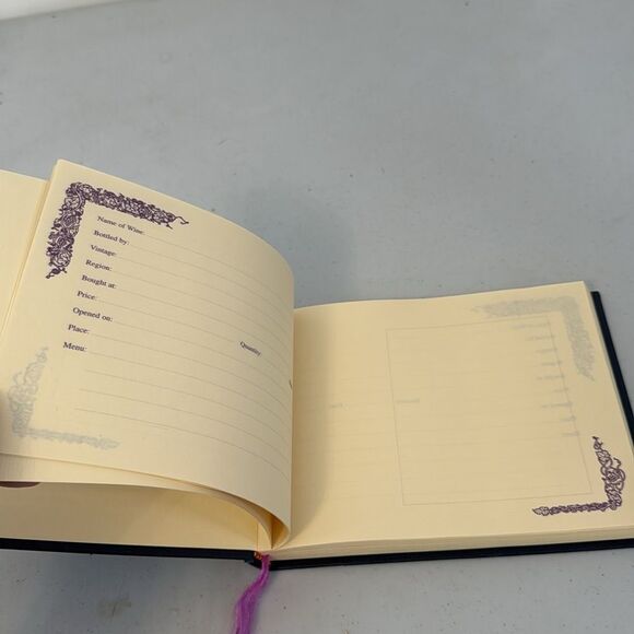 Elegant Blue and Silver Wine register Book with Intricate Design - Picture 2 of 3